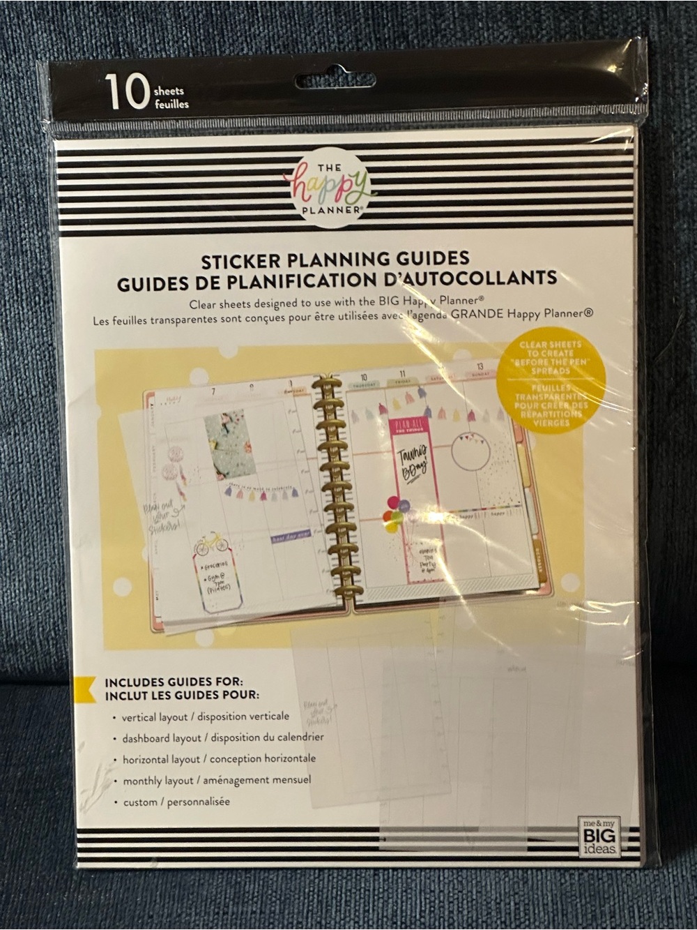The Happy Planner BIG Sticker Planning Guides - Clear Sheets